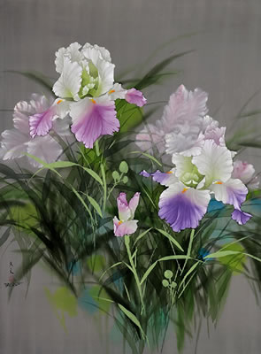Purple and White Irises
