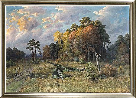 Naturalistische Herbstlandschaft im Abendlicht