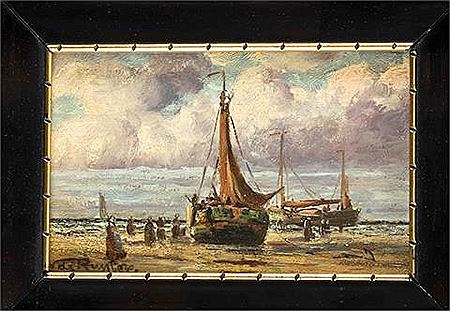 Fischerboote am holländischen Strand