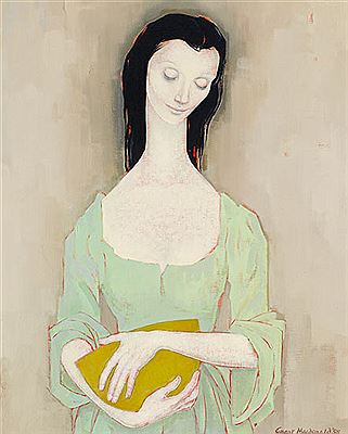 Woman Holding a Green Bowl