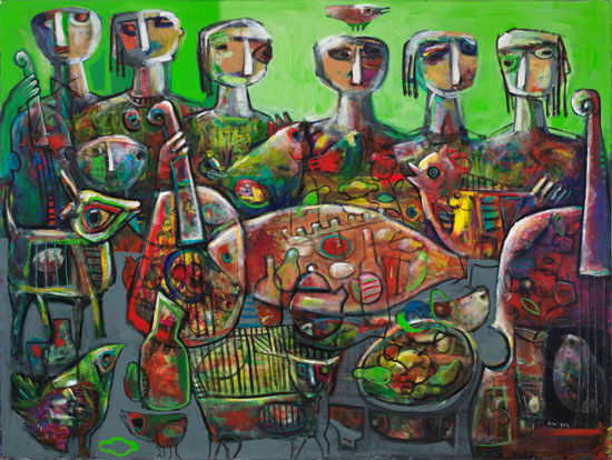 Celebration in Moonlight by Fahri Aldin - Auction record, sale price, and art valuation. Compare with similar artists and explore comparable artworks.