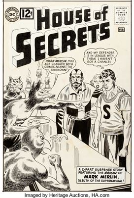 Mort Meskin and George Roussos House of Secrets #58 Cover Mark Merlin Original Art (DC, 1963)