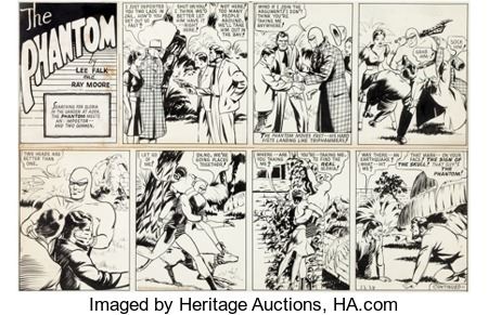 Ray Moore The Phantom Sunday Comic Strip Original Art dated 12-24-39 (King Features Syndicate, 1939) by Ray Moore - Auction record, sale price, and art valuation. Compare with similar artists and explore comparable artworks.