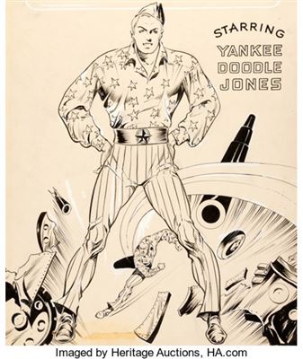 Sample artwork by Charles Solomon Sultan (1913 - 1984), known for comics, western buffalo hunt, indian portrait - View similar artists and auction records