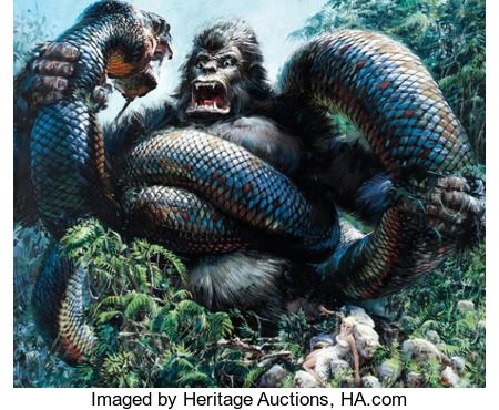 John Berkey King Kong Poster/Lobby Card Painting Original Art (Paramount, 1976) by John Conrad Berkey - Auction record, sale price, and art valuation. Compare with similar artists and explore comparable artworks.