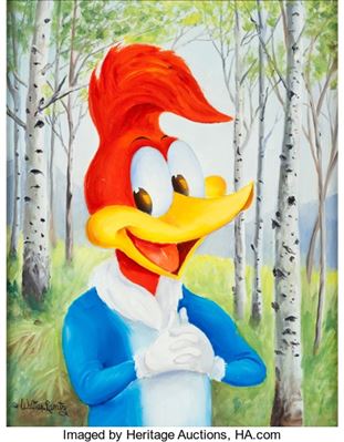 Walter Lantz - Woody Woodpecker Painting Original Art (Walter Lantz, c. 1980s)