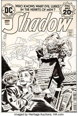 Frank Robbins The Shadow #7 Cover Original Art (DC, 1974)