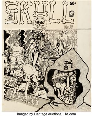 Spain Rodriguez Skull #5 Cover Original Art (Last Gasp, 1972)