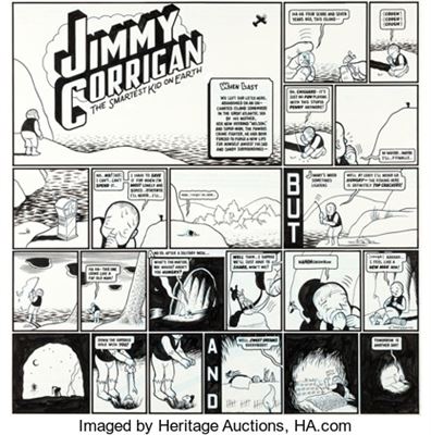 Chris Ware Blab! #8 Complete 4-Page Jimmy Corrigan Story Original Art (Kitchen Sink Press, 1995)