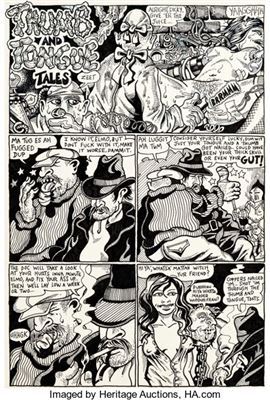 S. Clay Wilson Bent Thumb and Tongue Tales Part 1 Complete 9-Page Story Original Art (Print Mint, 1971)