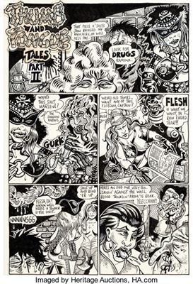 S. Clay Wilson Bent Thumb and Tongue Tales Part 2 Complete 9-Page Story Original Art (Print Mint, 1971)