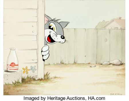 Bob Zoell Cat and Milk Bottle Illustration Original Art (c. 1970s)
