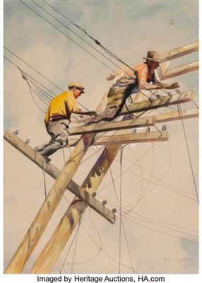 Men Working on Power Lines
