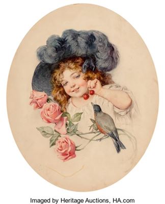 Roses and Cherries, Calendar illustration by Maud (Bogart) Humphrey - Auction record, sale price, and art valuation. Compare with similar artists and explore comparable artworks.