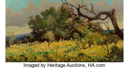 "Sunflowers and Oaks, Bandero, Texas"