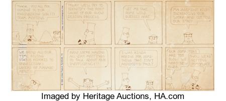 Scott Adams Dilbert Sunday Comic Strip Original Art (United Feature Syndicate, 1994) by Scott Adams - Auction record, sale price, and art valuation. Compare with similar artists and explore comparable artworks.