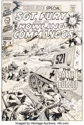Dick Ayers and John Severin Sgt. Fury and His Howling Commandos Annual #4 Cover Original Art (Marvel, 1968)