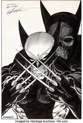 Brent Anderson Marvel Fanfare #10 Wolverine Pin-Up Page Original Art (Marvel, 1983)