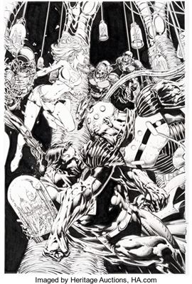 David Finch and Joe Weems Superman: Last Stand of New Krypton Hardcover Edition #2 Cover Original Art (DC, 2011)
