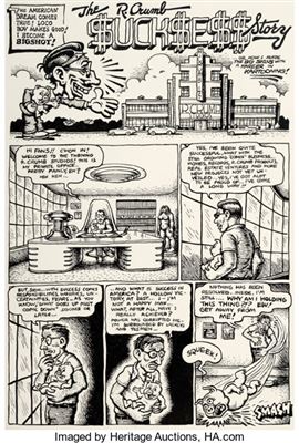 Robert Crumb The People's Comics Complete 4-Page Story Original Art (Golden Gate Publishing Company, 1972)