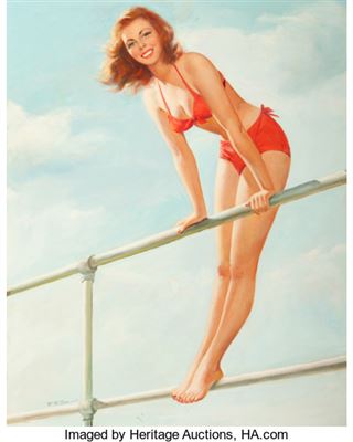 Calendar Pin-Up by Marshall Dawson (Mark) Miller - Auction record, sale price, and art valuation. Compare with similar artists and explore comparable artworks.