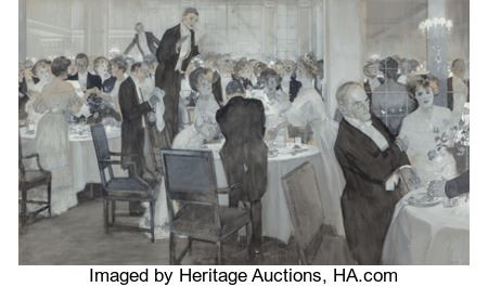 Restaurant Scene by Frank Craig - Auction record, sale price, and art valuation. Compare with similar artists and explore comparable artworks.
