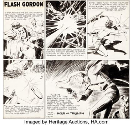 Austin Briggs Flash Gordon Sunday Comic Strip Original Art dated 7-30-44 (King Features Syndicate, 1944)