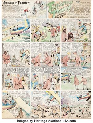 Hal Forrest Tailspin Tommy #114 Hand-Colored Sunday Comic Strip Original Art dated 12-13-31 (Bell Syndicate, 1931)