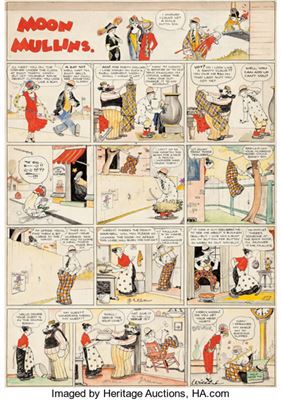 Frank Willard Moon Mullins Hand-Colored Sunday Comic Strip Original Art dated 9-14-24 (Chicago Tribune, 1924)