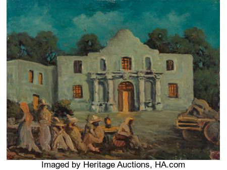 The Alamo by Night, An Old Mexican Shack in Boerne, Texas, A Little House Near Boerne, and Just a Little House (four works)