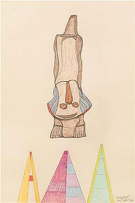 Sample artwork by Gerald De Prie (1935 - 1999), known for naive figure-genre - View similar artists and auction records