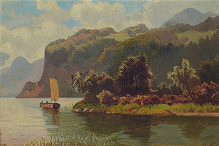 Partie an einem Gebirgssee in der Schweiz