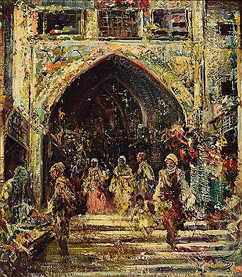 Oriental scene with personal staffage