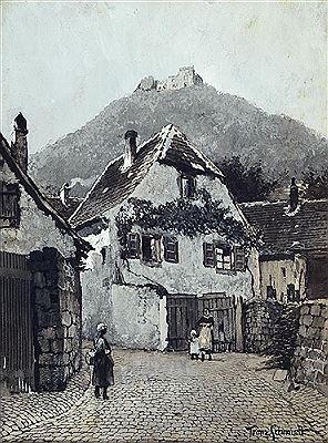 Palatinate Village Scene Below Castle Hambach by Franz (Professor) Schmidt - Auction record, sale price, and art valuation. Compare with similar artists and explore comparable artworks.