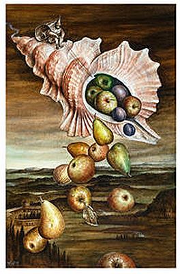 Surrealistische Komposition mit einer fliegenden Muschel als Füllhorn by Walter Andreas Angerer - Auction record, sale price, and art valuation. Compare with similar artists and explore comparable artworks.
