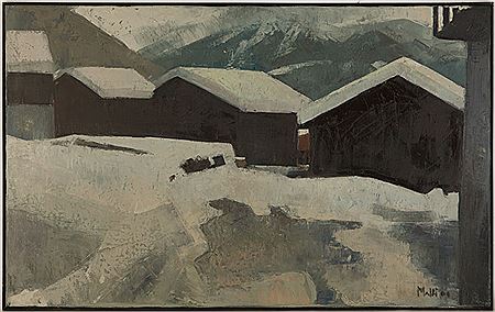 Hameau sous la neige, Valais