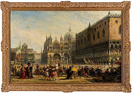 Carnaval devant le palais des Doges à Venise by Pierre Tetar Van Elven - Auction record, sale price, and art valuation. Compare with similar artists and explore comparable artworks.