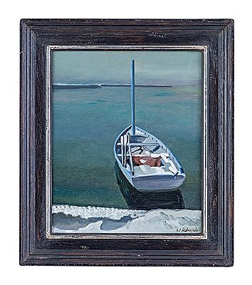 Small boat in the snow