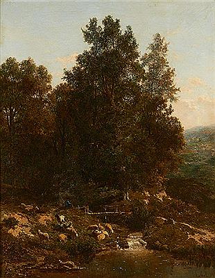 Berger et son troupeau au bord de la rivière. by Frans Keelhoff - Auction record, sale price, and art valuation. Compare with similar artists and explore comparable artworks.