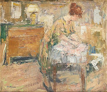 Jeune femme dans son intérieur.