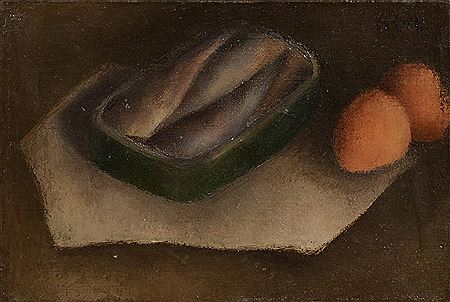 Nature morte aux sardines et aux abricots