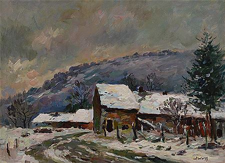 Village in winter