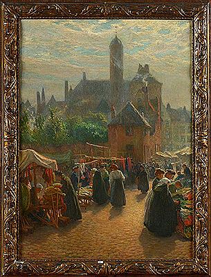 Marché animé à Bruges