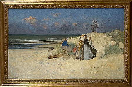 Scène de plage animée