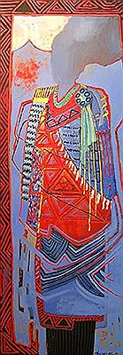 Sample artwork by Darcy John Nicholas (20th century), known for maori culture images, symbolism, abstract figurative painting, sculpture - View similar artists and auction records