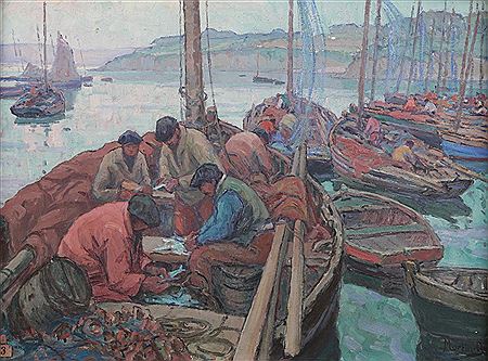 Back from fishing in Brittany by Alfred Marzin - Auction record, sale price, and art valuation. Compare with similar artists and explore comparable artworks.