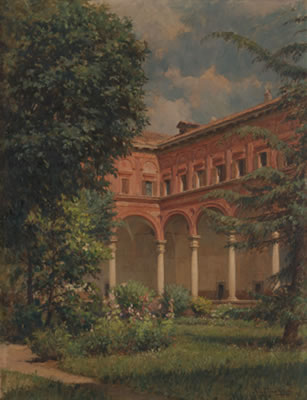 "Cortile dell'Ospedale militare S.Ambrogio, Milano" 1927