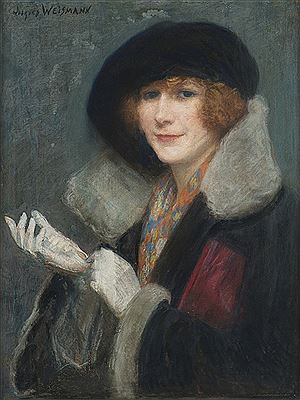 "Lady with a Hat and a Black Cape"