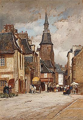 "Clock Tower, Dinan, France - 1876"