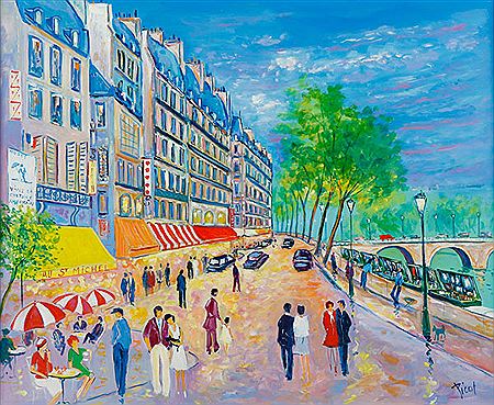 Soir sur Le Quai Saint Michel-Paris